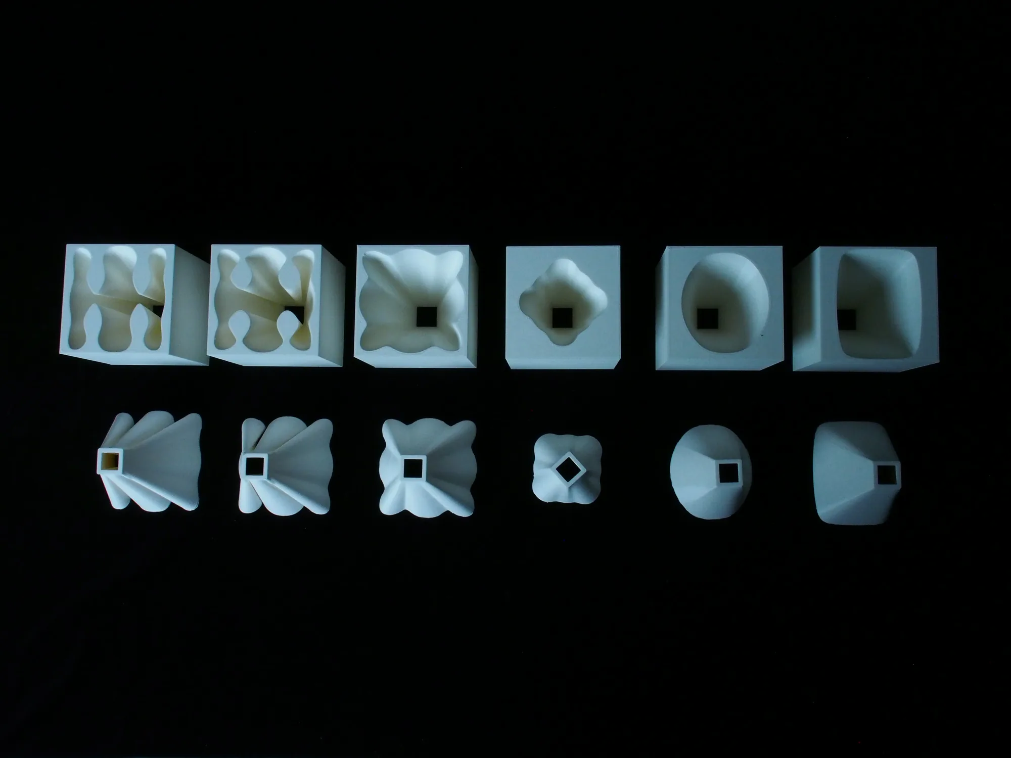 printed chamber set, plan view — one model per decibel range