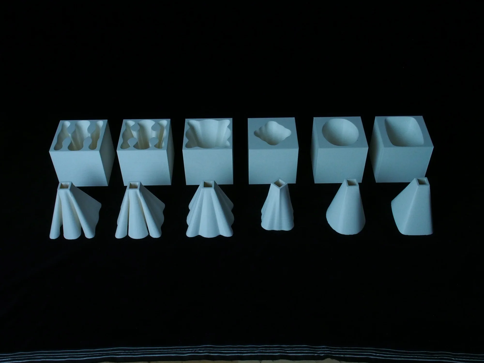 printed chambers with their extracted sound volumes